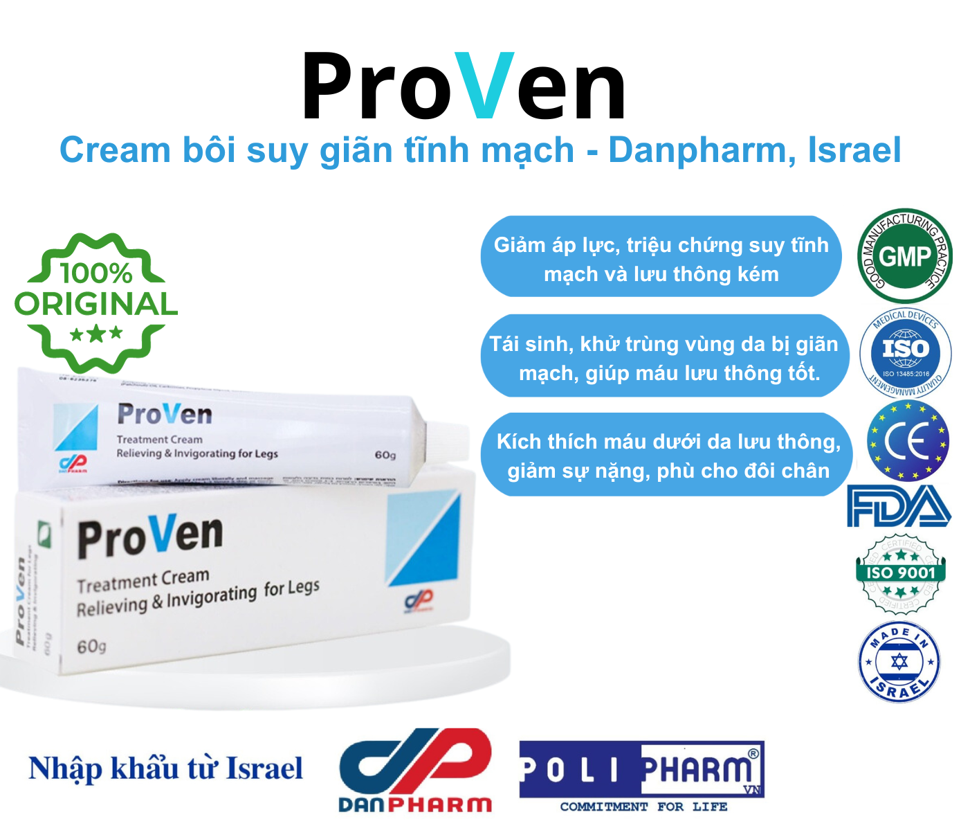 PROVEN cream điều trị suy giãn tĩnh mạch.