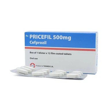 Bảo vệ: Thuốc Pricefil 500mg Vianex điều trị nhiễm khuẩn đường hô hấp (1 vỉ x 12 viên)